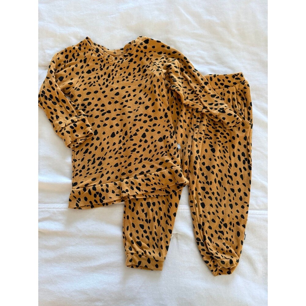 Kyte Baby 2T marigold cheetah Bamboo Jogger Set 2t